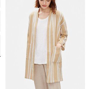 STRIPED ORGANIC COTTON JACKET - Eileen Fisher